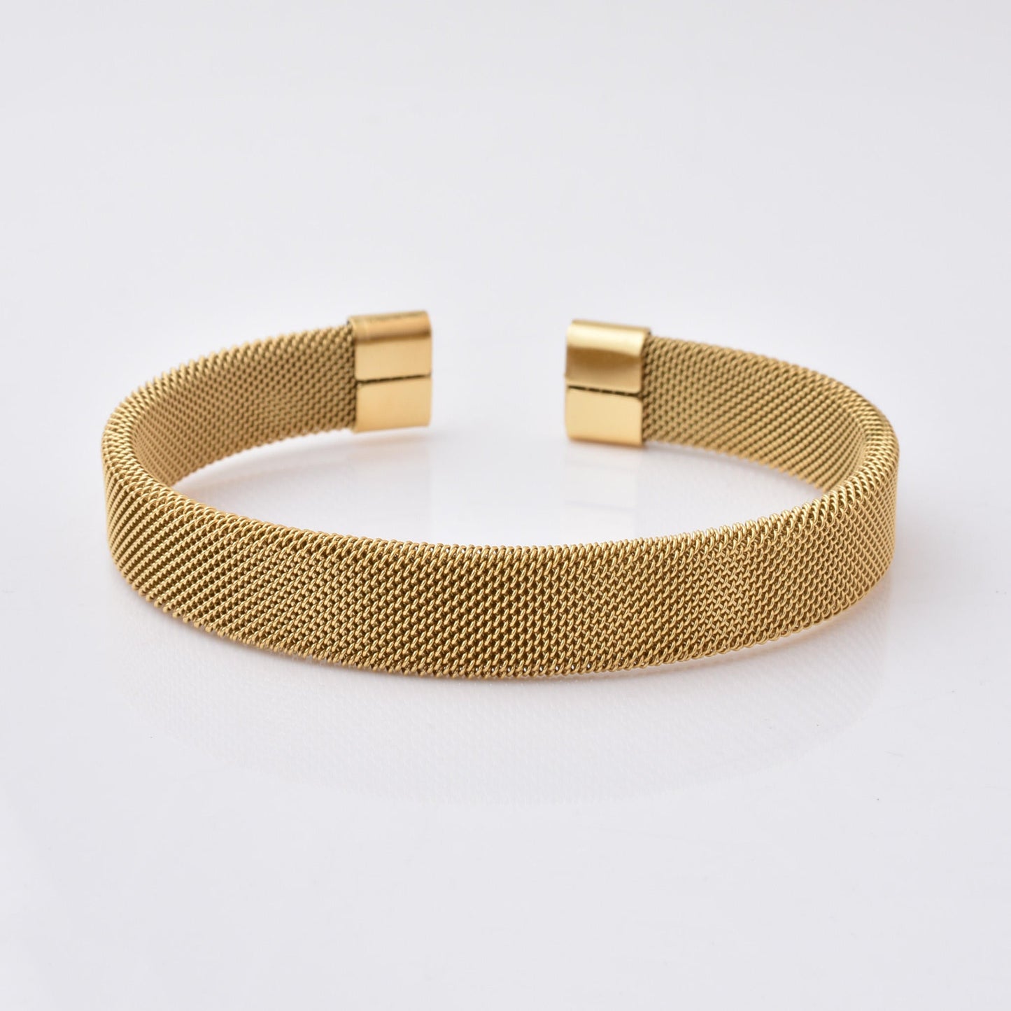 Woven Stainless Steel Cuff Bracelet For Men