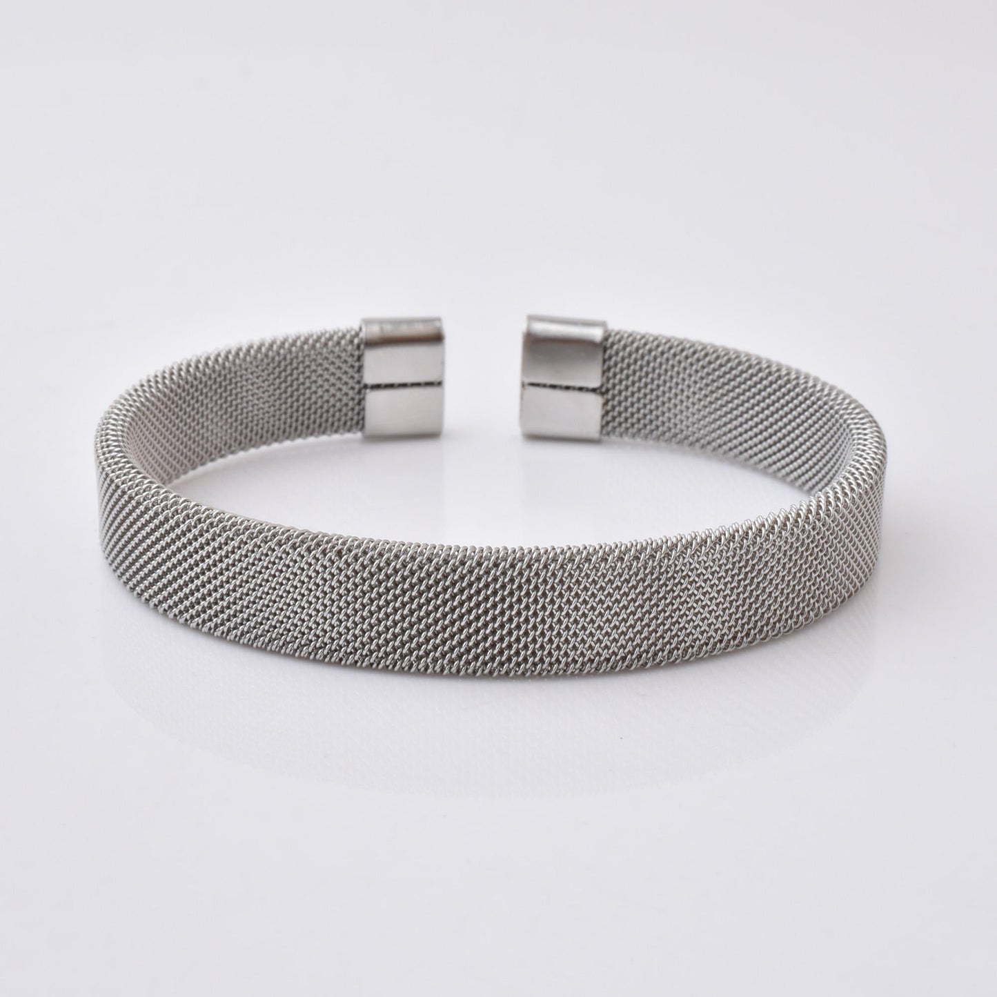 Woven Stainless Steel Cuff Bracelet For Men