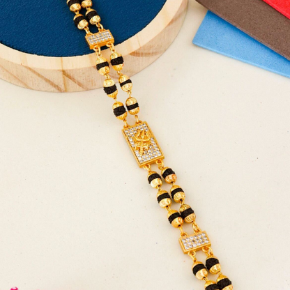 2 Line Trishul Rudraksha Diamonds Bracelet For Men