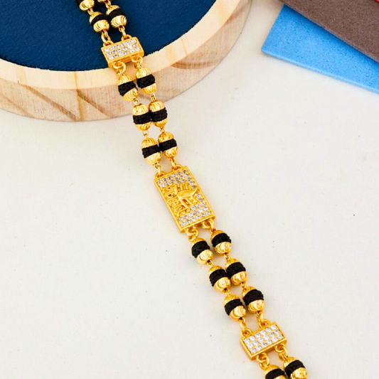 2 Line Mahakal Rudraksha Diamonds Bracelet For Men