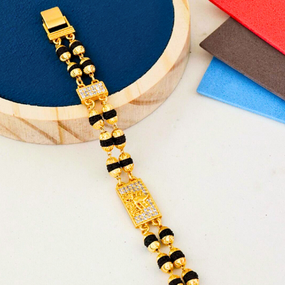 2 Line Mahakal Rudraksha Diamonds Bracelet For Men