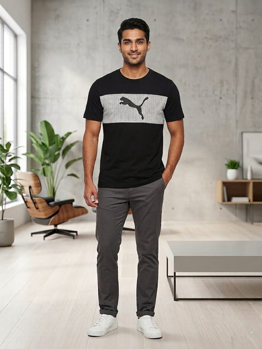 Puma Men's Graphic Stripe Performance Cotton T-Shirt