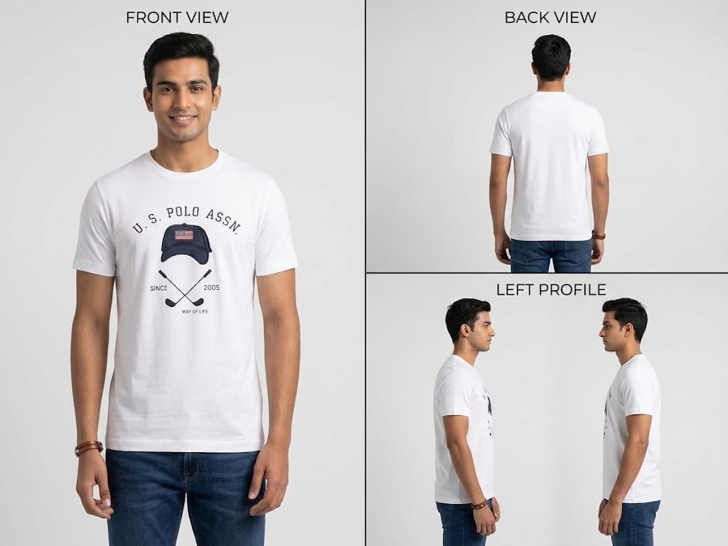 U.S. POLO ASSN. Men's Premium White Graphic Print T-Shirt