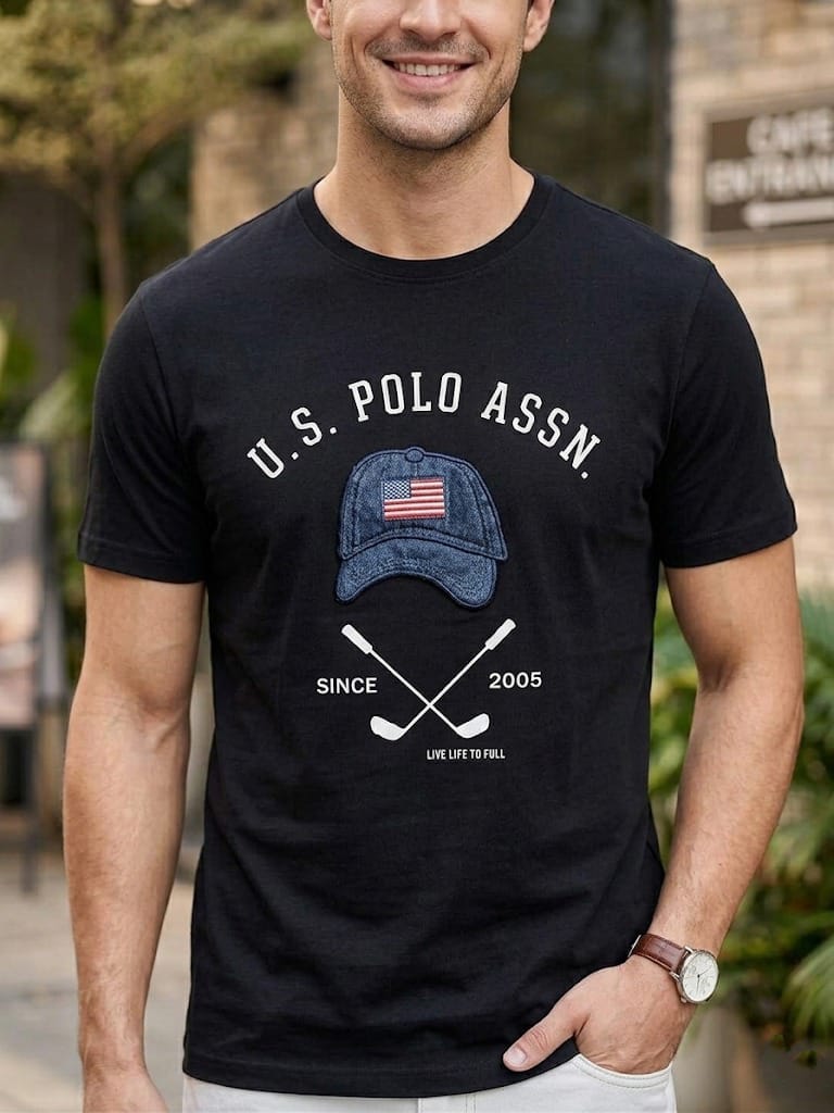 U.S. Polo Assn. Men’s Urban Graphic Tee – Midnight Black