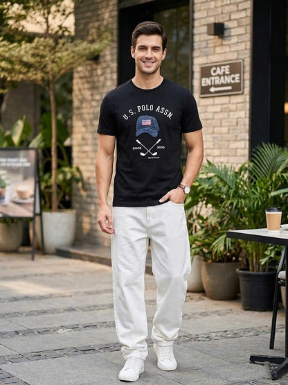 U.S. Polo Assn. Men’s Graphic Black Cotton T-Shirt